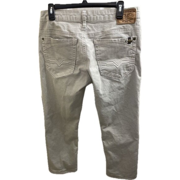 Buffalo David Bitton Six-X Jeans Men's Size 32x27.5 Beige Buckle Slim Straight - Picture 1 of 14